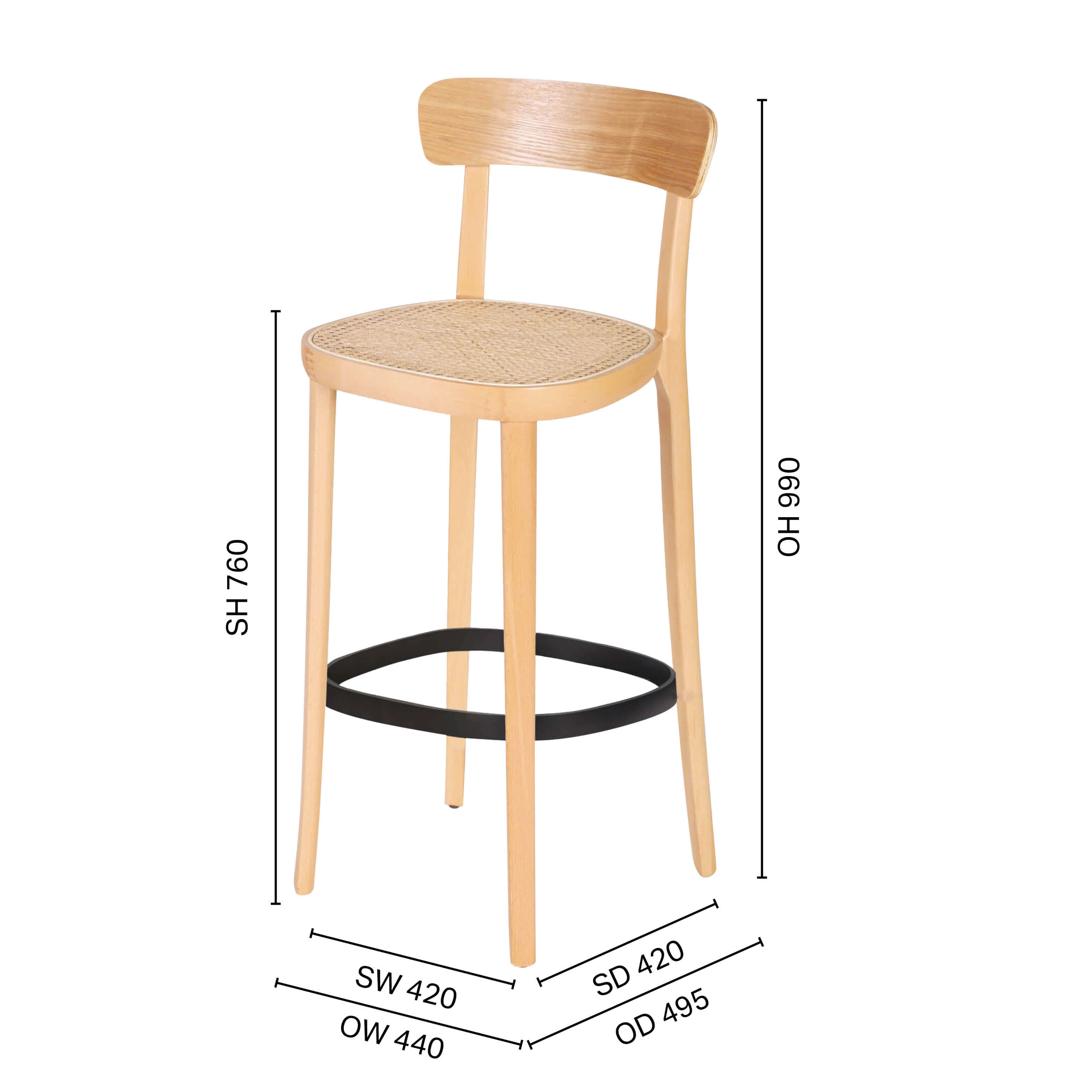 Turie Rattan Barchair – SH750 - Natural